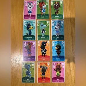 Animal Crossing Amiibo Cards- Custom set of 12 Villagers